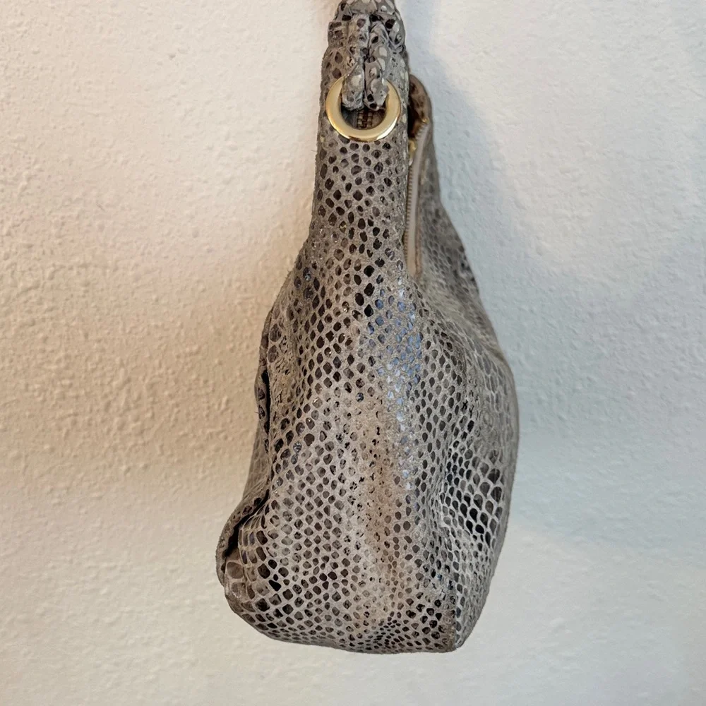 Elliott Lucca Snakeskin Pattern Leather Shoulder Bag - Picture 3 of 15